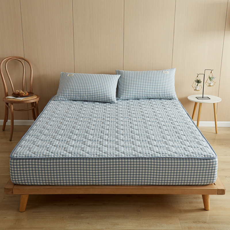 Protecție pentru saltea cu strat căptușit, 100% bumbac, quilted, țesătură Twill, vopsire reactivă, stil modern