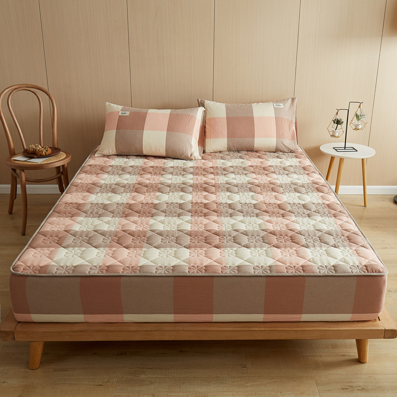 Protecție pentru saltea cu strat căptușit, 100% bumbac, quilted, țesătură Twill, vopsire reactivă, stil modern