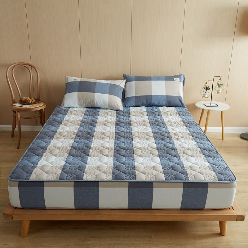 Protecție pentru saltea cu strat căptușit, 100% bumbac, quilted, țesătură Twill, vopsire reactivă, stil modern