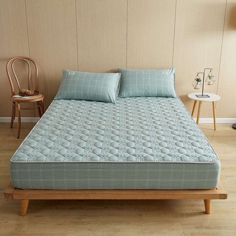 Protecție pentru saltea cu strat căptușit, 100% bumbac, quilted, țesătură Twill, vopsire reactivă, stil modern