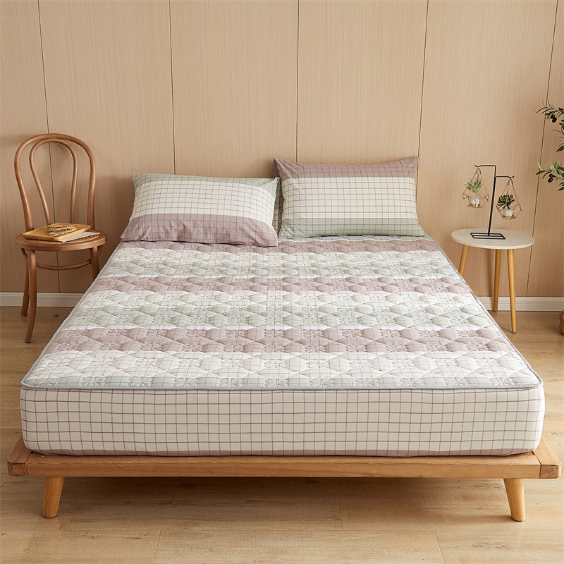 Protecție pentru saltea cu strat căptușit, 100% bumbac, quilted, țesătură Twill, vopsire reactivă, stil modern