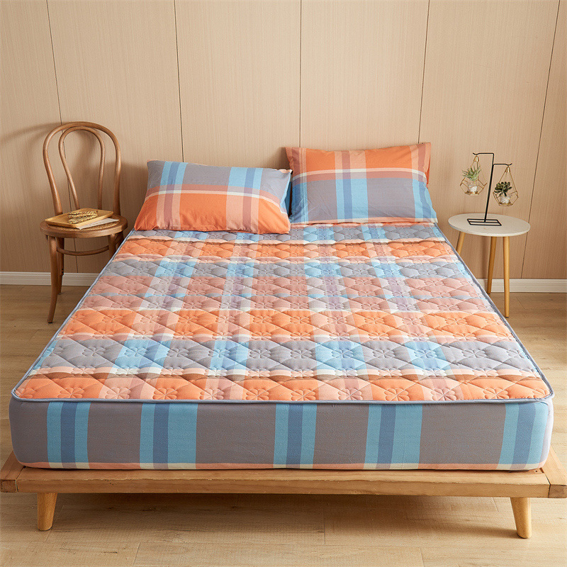 Protecție pentru saltea cu strat căptușit, 100% bumbac, quilted, țesătură Twill, vopsire reactivă, stil modern