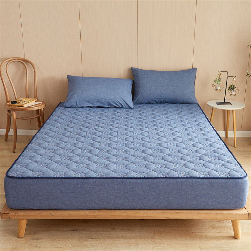 Protecție pentru saltea cu strat căptușit, 100% bumbac, quilted, țesătură Twill, vopsire reactivă, stil modern