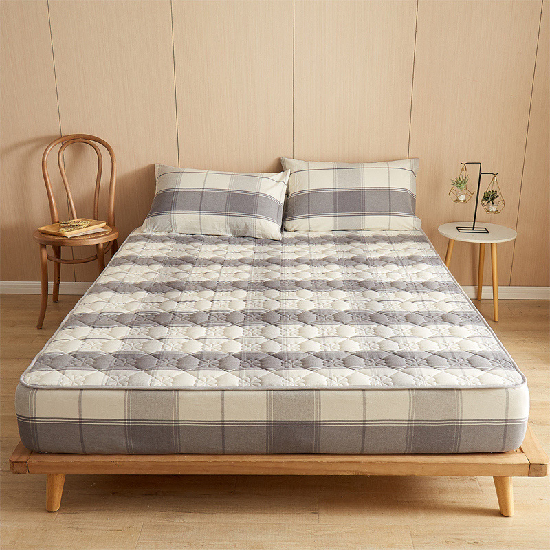 Protecție pentru saltea cu strat căptușit, 100% bumbac, quilted, țesătură Twill, vopsire reactivă, stil modern