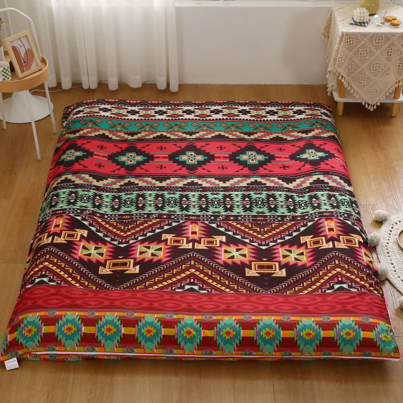 Qianjia ágytakaró, kémiai rost, reaktív nyomtatás és festés, geometriai minta, absztrakt kép, növényi motívumok