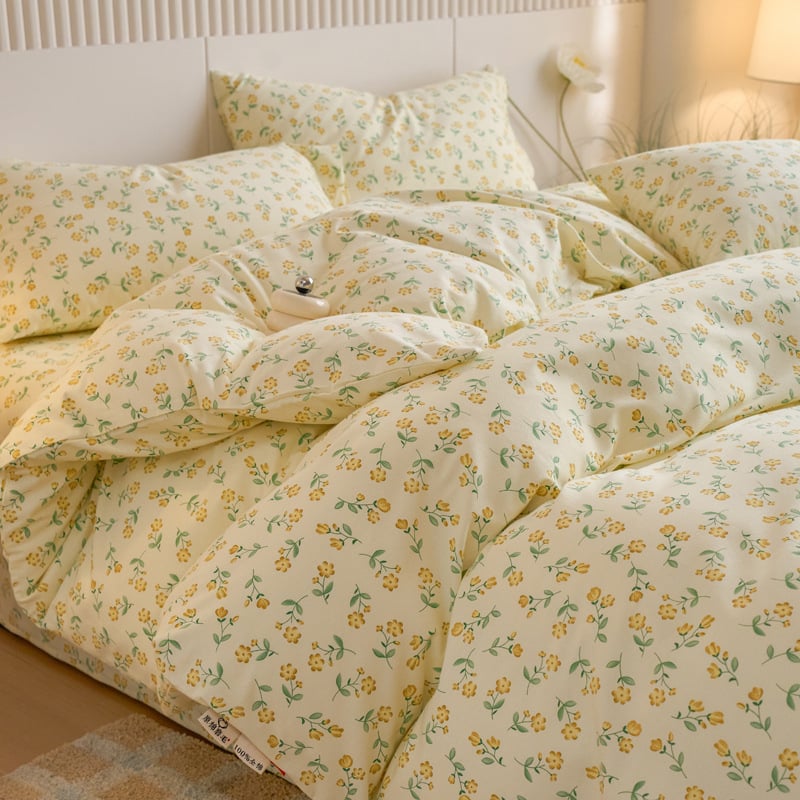 Paplanhuzat 100% pamutból, bolyhosított szövés, növény- és virágmintás nyomtatás, reaktív nyomtatás és festés, szövet sűrűsége 133×72