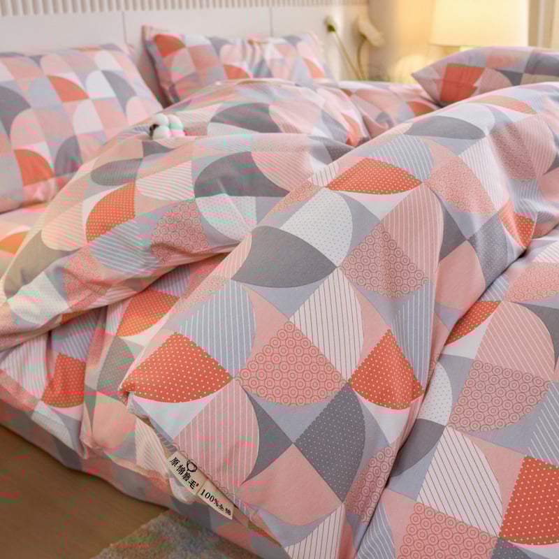 Paplanhuzat 100% pamutból, bolyhosított szövés, növény- és virágmintás nyomtatás, reaktív nyomtatás és festés, szövet sűrűsége 133×72