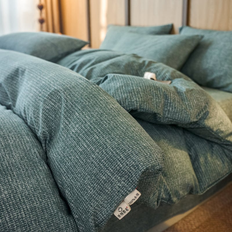 Paplanhuzat 100% pamutból, bolyhosított szövés, növény- és virágmintás nyomtatás, reaktív nyomtatás és festés, szövet sűrűsége 133×72