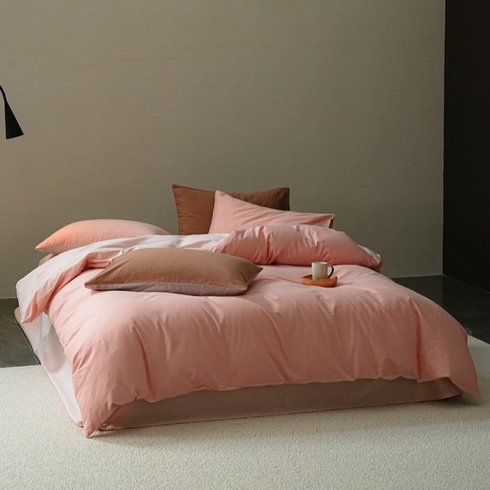 Pamut négy darabos ágyneműkészlet, bolyhozott szövés, reaktív festés, 500-800 g tömeg, modern minimál stílus