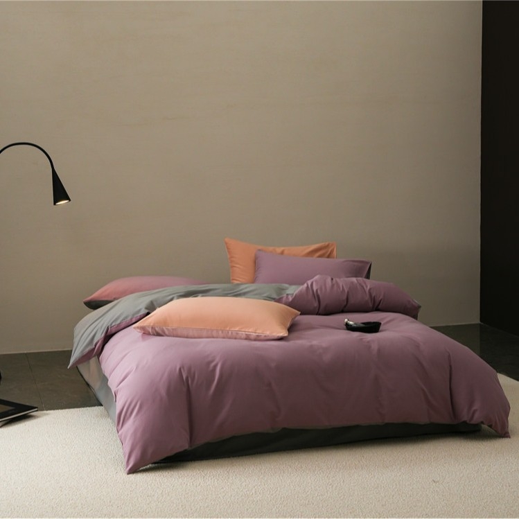 Pamut négy darabos ágyneműkészlet, bolyhozott szövés, reaktív festés, 500-800 g tömeg, modern minimál stílus