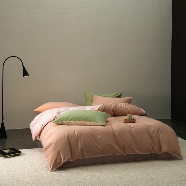 Pamut négy darabos ágyneműkészlet, bolyhozott szövés, reaktív festés, 500-800 g tömeg, modern minimál stílus