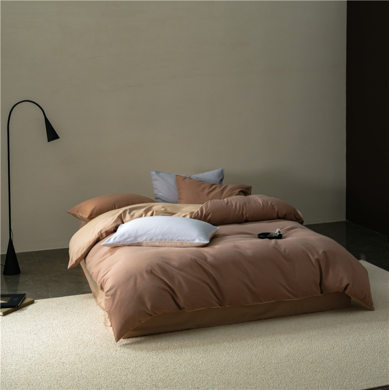 Pamut négy darabos ágyneműkészlet, bolyhozott szövés, reaktív festés, 500-800 g tömeg, modern minimál stílus