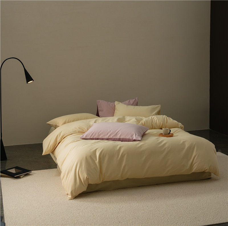Pamut négy darabos ágyneműkészlet, bolyhozott szövés, reaktív festés, 500-800 g tömeg, modern minimál stílus