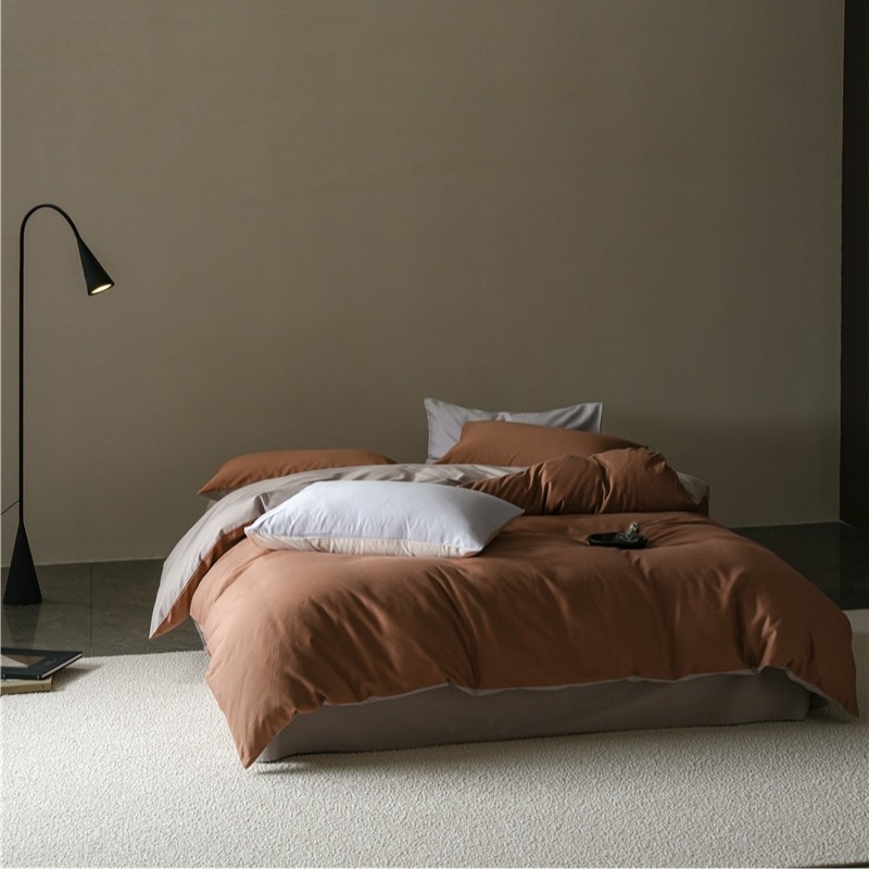 Pamut négy darabos ágyneműkészlet, bolyhozott szövés, reaktív festés, 500-800 g tömeg, modern minimál stílus