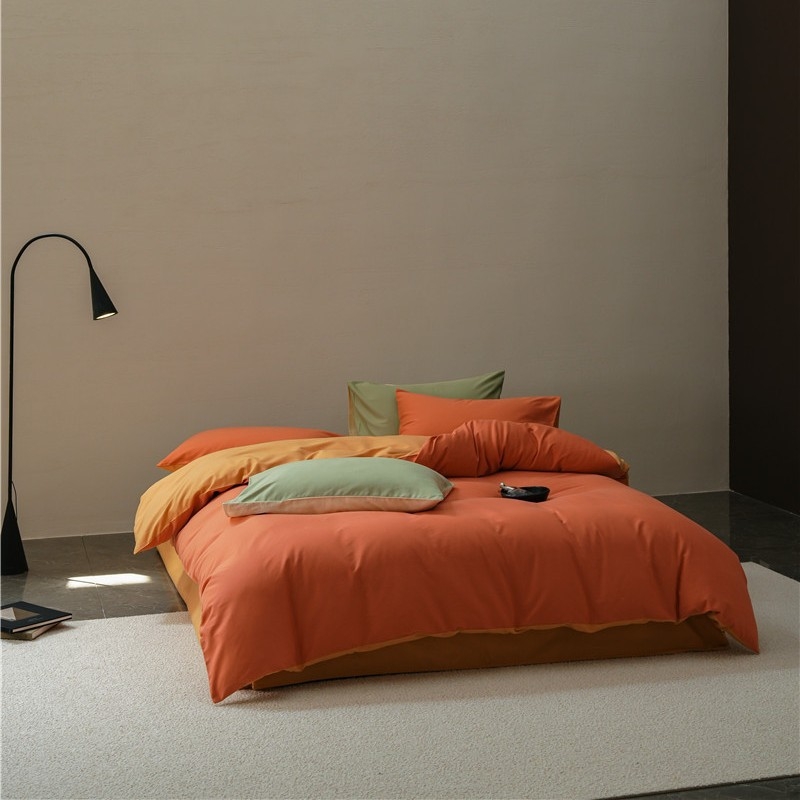 Pamut négy darabos ágyneműkészlet, bolyhozott szövés, reaktív festés, 500-800 g tömeg, modern minimál stílus