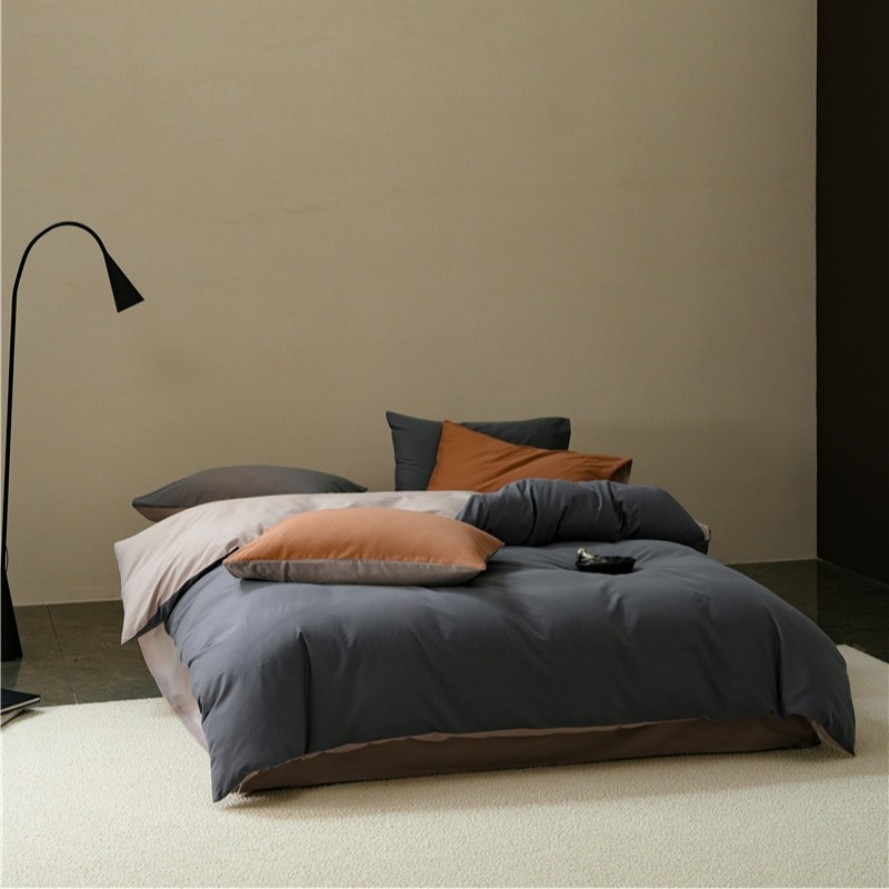 Pamut négy darabos ágyneműkészlet, bolyhozott szövés, reaktív festés, 500-800 g tömeg, modern minimál stílus