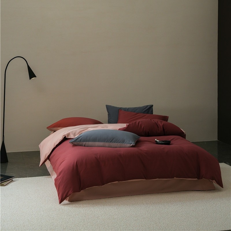 Pamut négy darabos ágyneműkészlet, bolyhozott szövés, reaktív festés, 500-800 g tömeg, modern minimál stílus