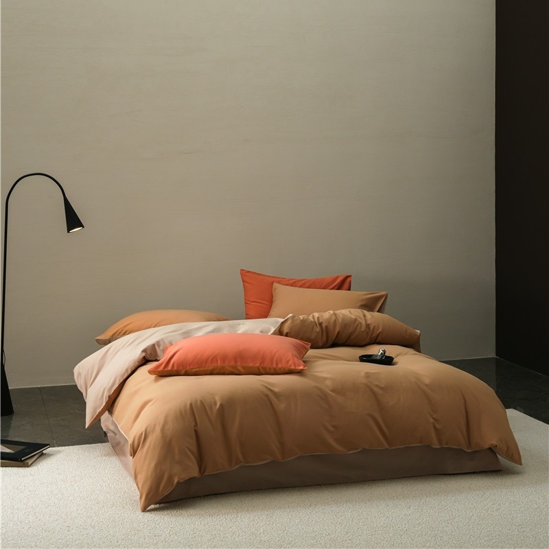 Pamut négy darabos ágyneműkészlet, bolyhozott szövés, reaktív festés, 500-800 g tömeg, modern minimál stílus
