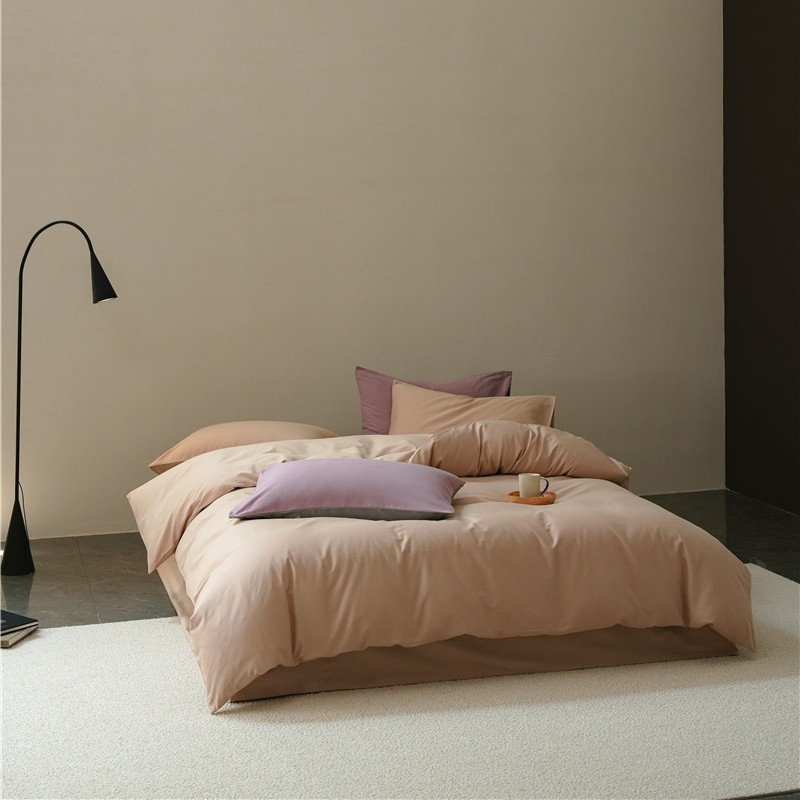 Pamut négy darabos ágyneműkészlet, bolyhozott szövés, reaktív festés, 500-800 g tömeg, modern minimál stílus