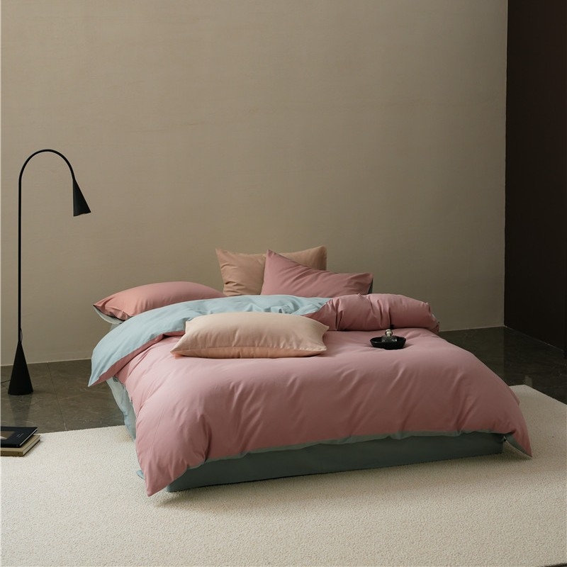 Pamut négy darabos ágyneműkészlet, bolyhozott szövés, reaktív festés, 500-800 g tömeg, modern minimál stílus