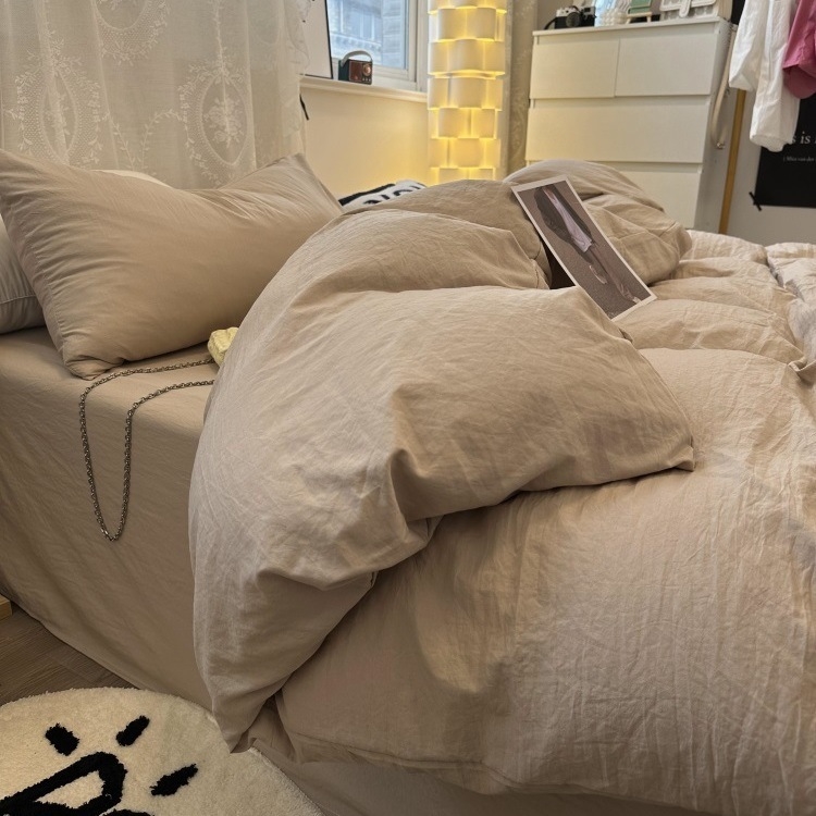 Posteljina od pamuka, četverodijelni set, vodom opran pamuk, jedinstven dizajn, reaktivno tiskanje i bojanje, prilagodljivo