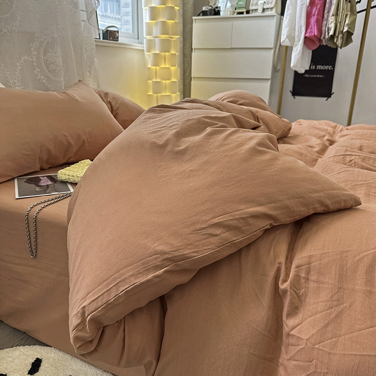 Posteljina od pamuka, četverodijelni set, vodom opran pamuk, jedinstven dizajn, reaktivno tiskanje i bojanje, prilagodljivo