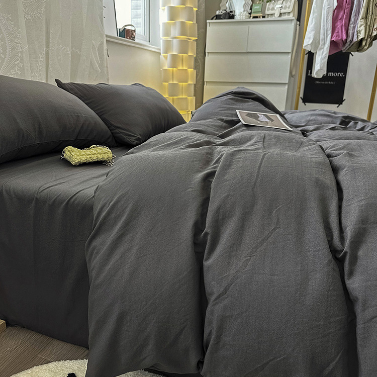 Posteljina od pamuka, četverodijelni set, vodom opran pamuk, jedinstven dizajn, reaktivno tiskanje i bojanje, prilagodljivo