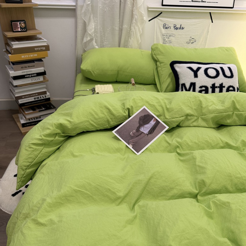 Posteljina od pamuka, četverodijelni set, vodom opran pamuk, jedinstven dizajn, reaktivno tiskanje i bojanje, prilagodljivo