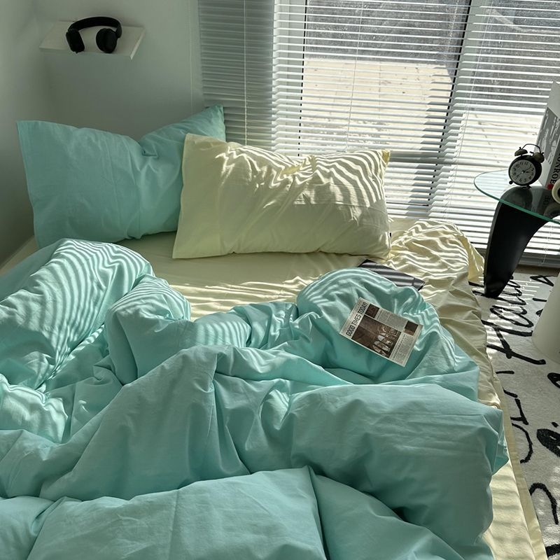 Posteljina od pamuka, četverodijelni set, vodom opran pamuk, jedinstven dizajn, reaktivno tiskanje i bojanje, prilagodljivo