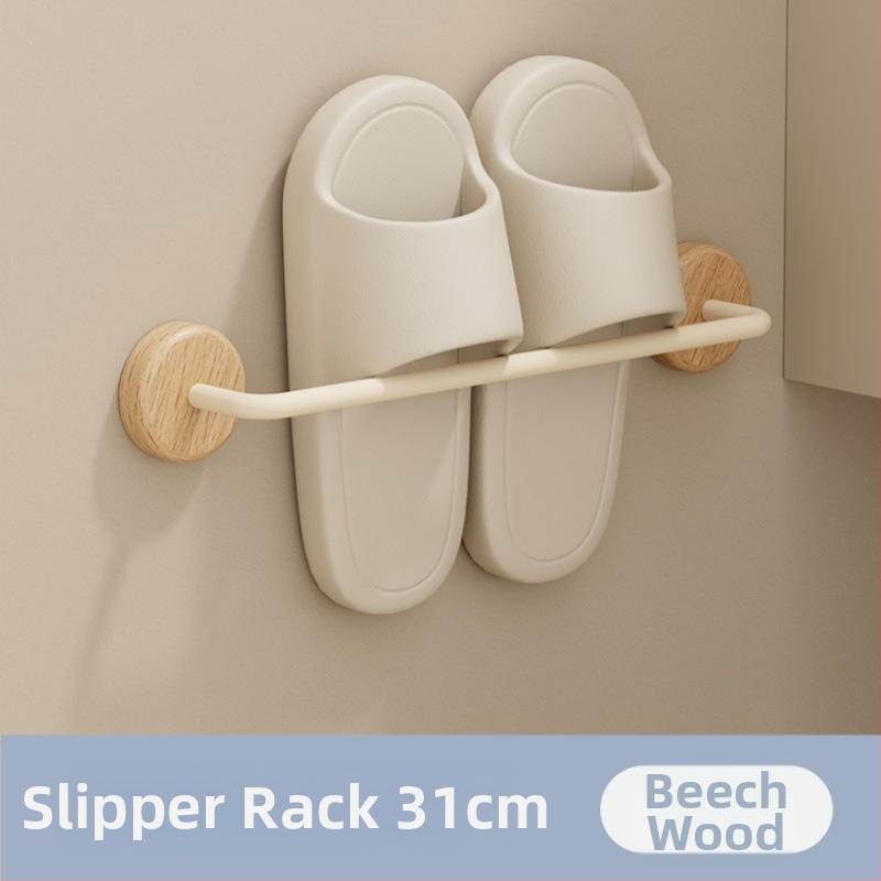 Ormar za papuče u kupaonici od orahova drveta, bez bušenja, zidni držač, jednoslojni spremnik