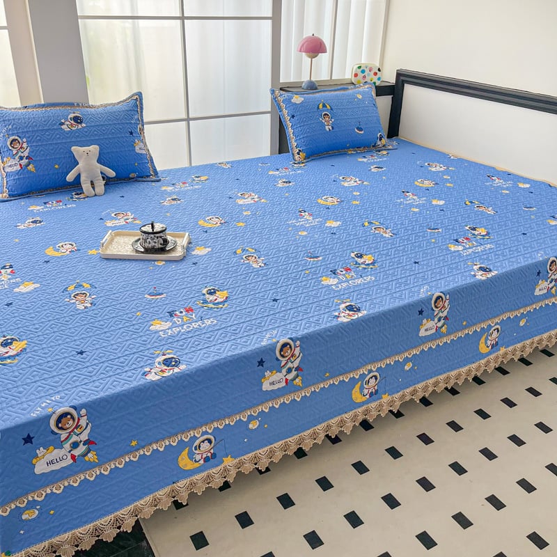 Pamukova tatami pokrivač za krevet – geometrijski uzorak, reaktivno ispisivanje, sve sezone, protuklizno, 60s pamuk