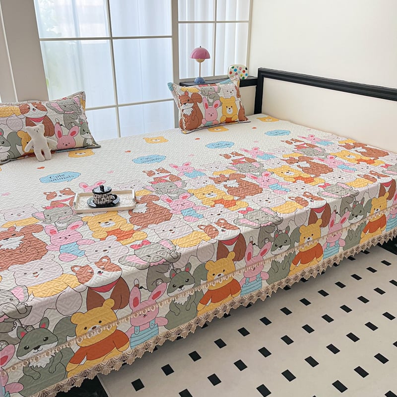 Pamukova tatami pokrivač za krevet – geometrijski uzorak, reaktivno ispisivanje, sve sezone, protuklizno, 60s pamuk