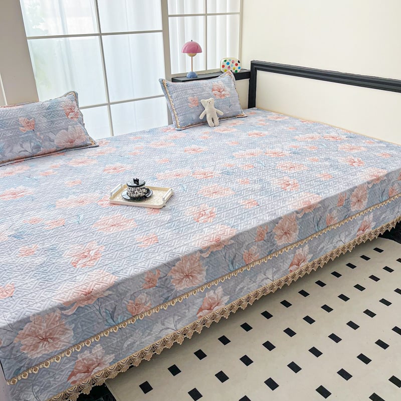 Pamukova tatami pokrivač za krevet – geometrijski uzorak, reaktivno ispisivanje, sve sezone, protuklizno, 60s pamuk