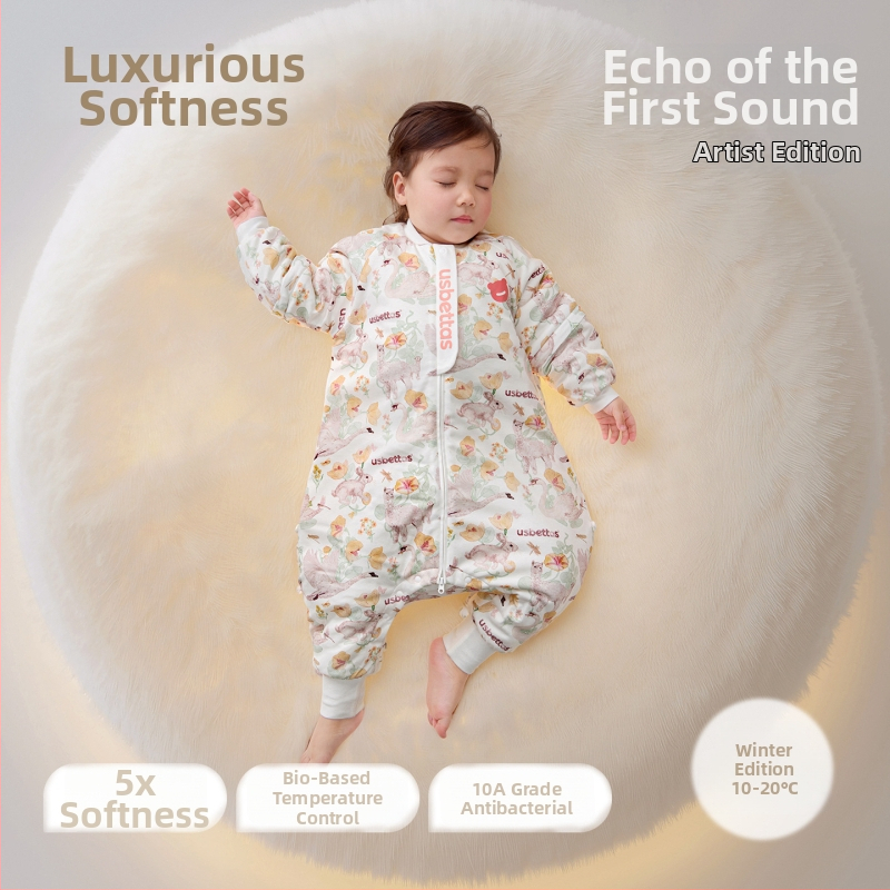 Spavaći vrećica za bebe i djecu – Lanugo skin tkanina; podstava 95% pamuk; punilo 70% poliester / 30% viskoz; odvojive rukave