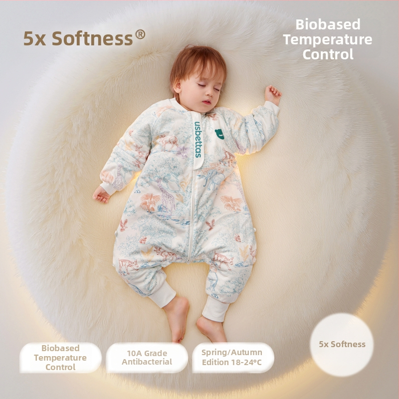 Spavaći vrećica za bebe i djecu – Lanugo skin tkanina; podstava 95% pamuk; punilo 70% poliester / 30% viskoz; odvojive rukave