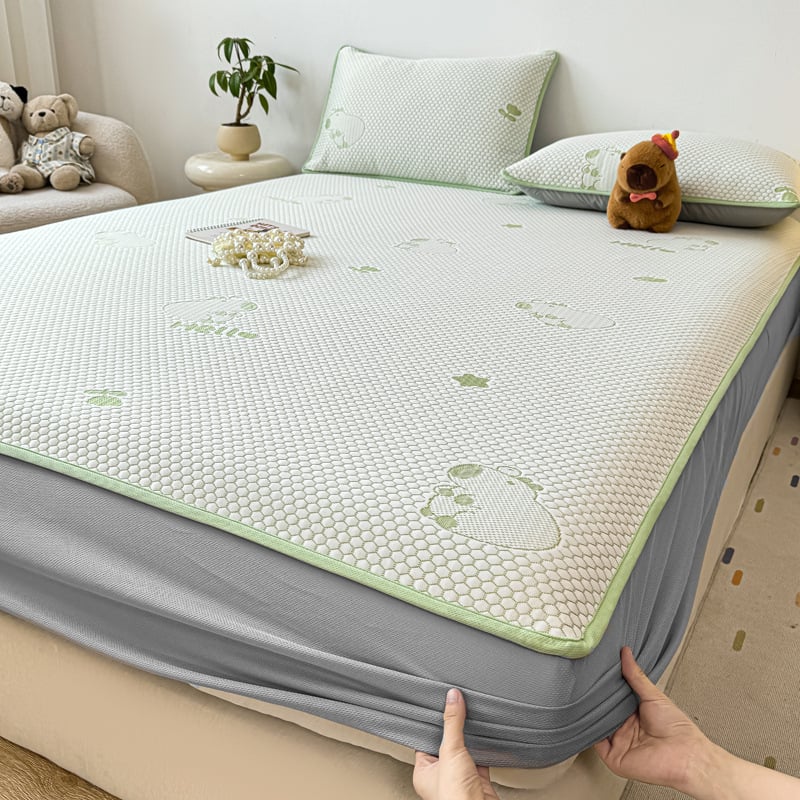 Set prostirki od viskoze s ledenim svilenim vlaknom, sklopni dizajn, ručno izšivena tkanina, lagani luksuz