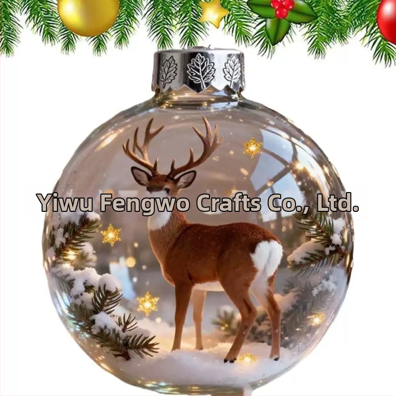 Akrilni viseći ukrasni darovni set za božićno drvce – moderni minimalistički stil, rezanje, injekcijsko oblikovanje