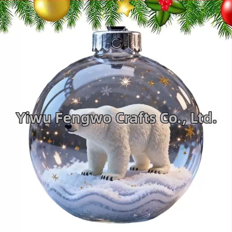 Akrilni viseći ukrasni darovni set za božićno drvce – moderni minimalistički stil, rezanje, injekcijsko oblikovanje