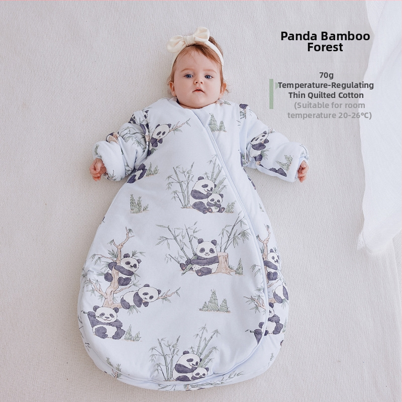 Dječja vreća za spavanje, debela, oblačni stil, vanjski materijal 95% pamuk, podstava 95% pamuk, punilo kemijska vlakna, odvojivi rukavi, karikaturni uzorak, antibakterijski i regulira temperaturu