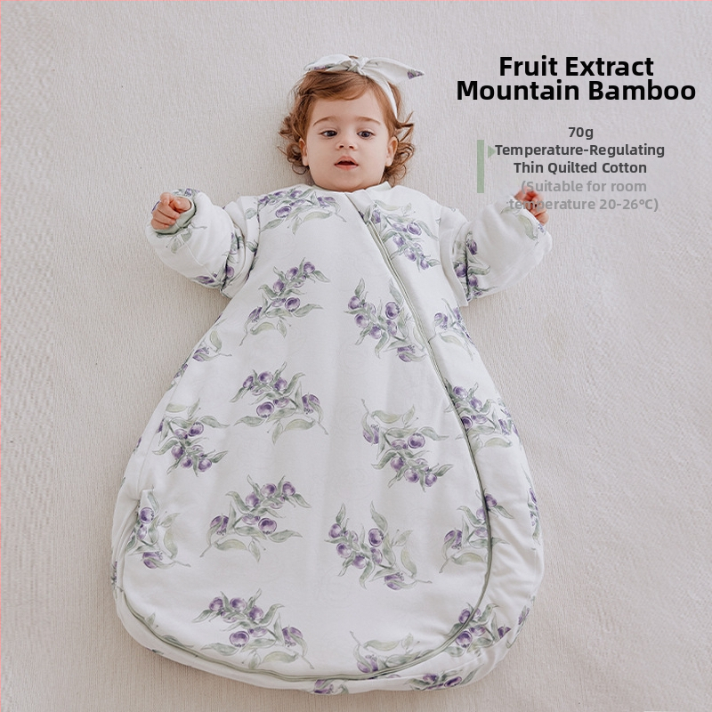 Dječja vreća za spavanje, debela, oblačni stil, vanjski materijal 95% pamuk, podstava 95% pamuk, punilo kemijska vlakna, odvojivi rukavi, karikaturni uzorak, antibakterijski i regulira temperaturu