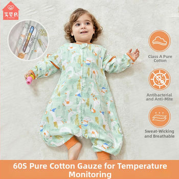 Kūdikio miego maišas iš marle su atskirtomis kojomis, visiems metų laikams, antibakterinis, drėgmę šalinantis, su nuimamomis rankovėmis