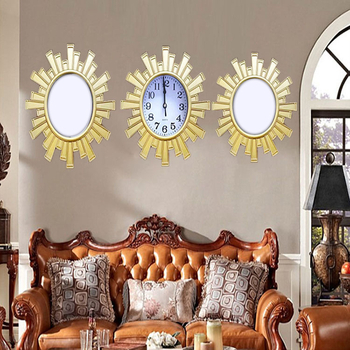 Zidni sat s kvarcnim pogonom Jun Xin (model 503A), kružni dizajn s trostranim ogledalom, PVC brojčanik, Plexiglass ogledalo, svjetsko vrijeme s 24-satnim indikatorom