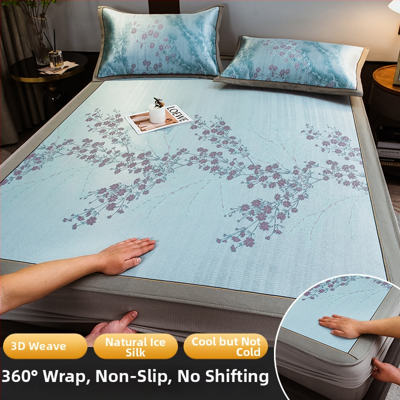 Ice Silk hlađenjeći madrac set, tri dijela, bambus + Ice Silk, sklopiv, periv, ljeto