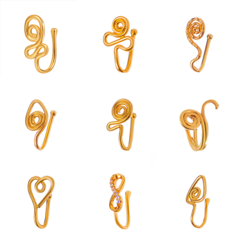 U-oblik nosni klips s cirkonima kamenima, bakar, ženski euro-američki stil