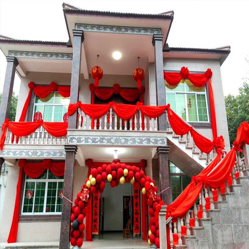 Kāzu vārtu ziedu bumba, auduma dekors, iepakojums OPP, svētku dāvana, nav importēts