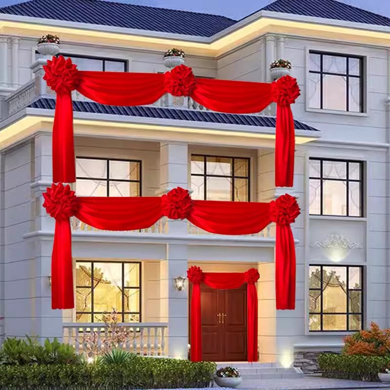 Kāzu vārtu ziedu bumba, auduma dekors, iepakojums OPP, svētku dāvana, nav importēts