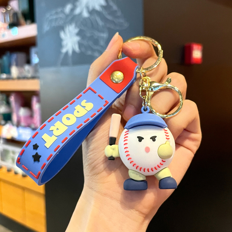 Korvpalli võtmehoidja, silikoon PVC materjal, karikatuuri stiil, eraldi pakendatud