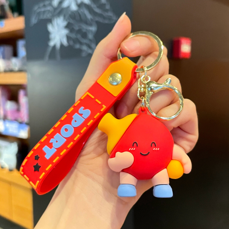 Korvpalli võtmehoidja, silikoon PVC materjal, karikatuuri stiil, eraldi pakendatud