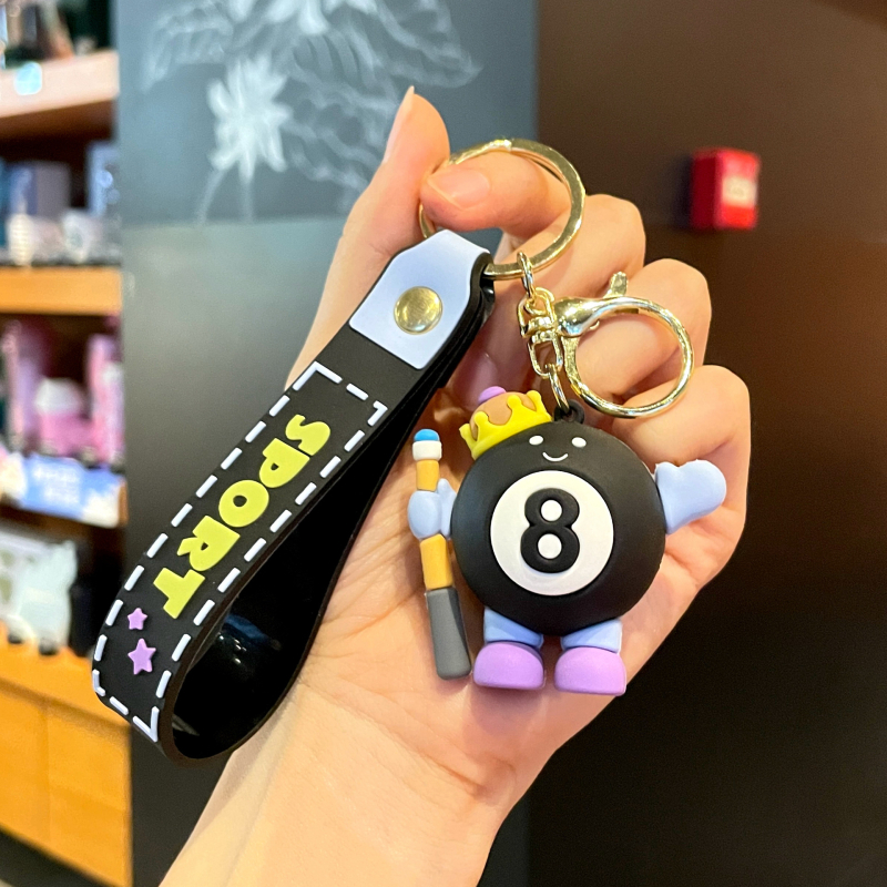 Korvpalli võtmehoidja, silikoon PVC materjal, karikatuuri stiil, eraldi pakendatud