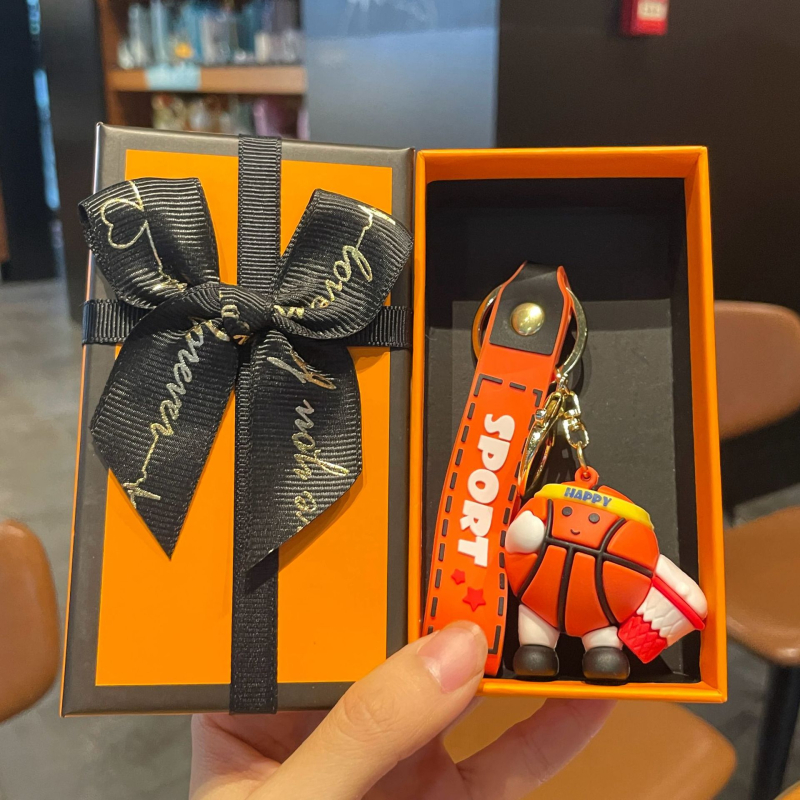 Korvpalli võtmehoidja, silikoon PVC materjal, karikatuuri stiil, eraldi pakendatud